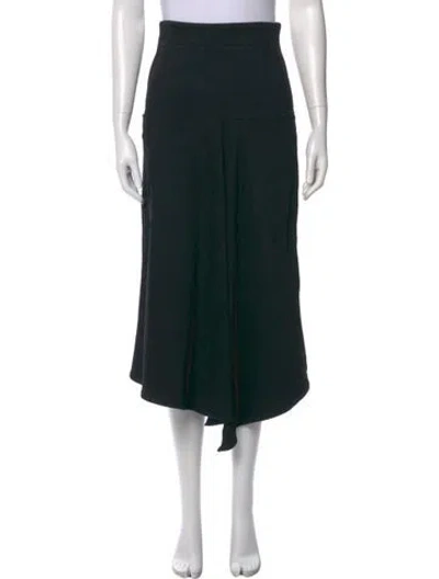Pre-owned Tibi Ruffle Embellishment Midi Length Skirt In Black