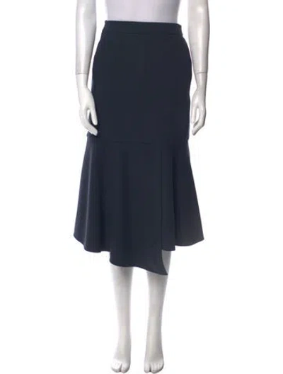 Pre-owned Tibi Ruffle Embellishment Midi Length Skirt In Blue