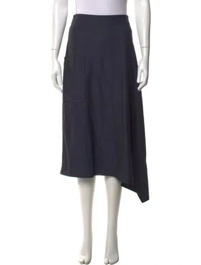 Pre-owned Tibi Ruffle Embellishment Midi Length Skirt In Blue