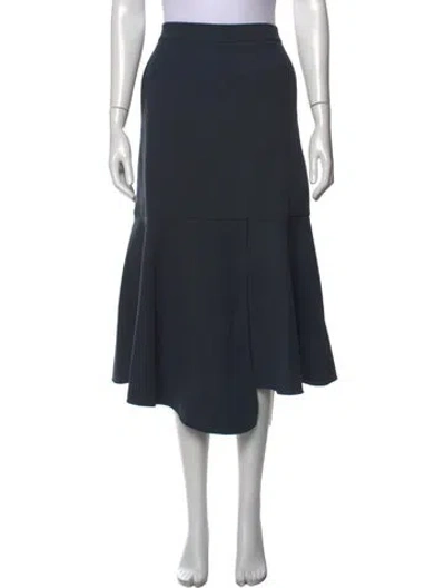 Pre-owned Tibi Ruffle Embellishment Midi Length Skirt In Blue