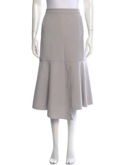 Pre-owned Tibi Ruffle Embellishment Midi Length Skirt In Grey