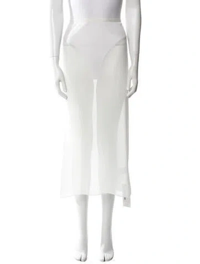 Pre-owned Tibi Ruffle Embellishment Midi Length Skirt In White