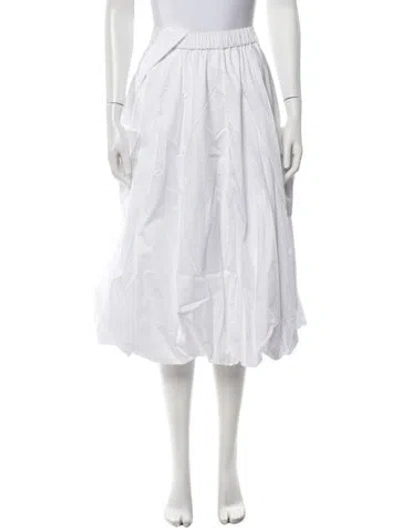 Pre-owned Tibi Ruffle Embellishment Midi Length Skirt In White