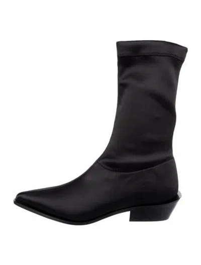 Pre-owned Tibi Satin Boots In Black
