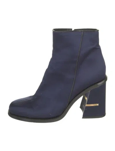 Pre-owned Tibi Satin Boots In Blue
