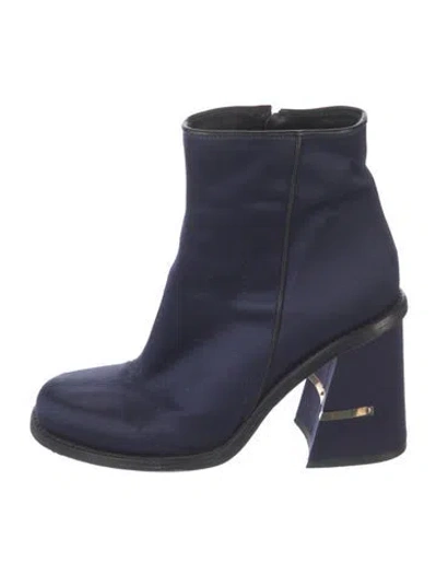 Pre-owned Tibi Satin Boots In Blue