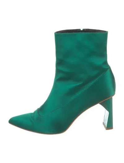 Pre-owned Tibi Satin Boots In Green