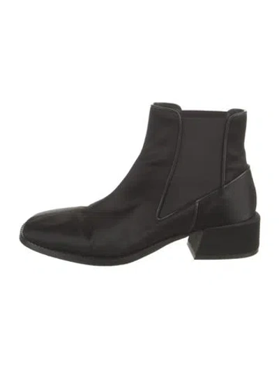 Pre-owned Tibi Satin Chelsea Boots In Black