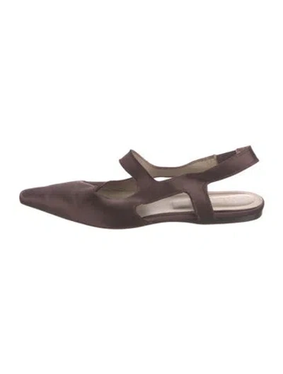 Pre-owned Tibi Satin Flats In Brown