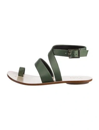 Pre-owned Tibi Satin Gladiator Sandals In Green
