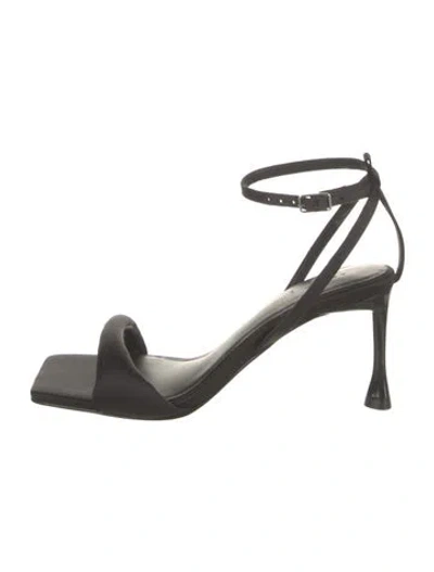 Pre-owned Tibi Satin Leather Trim Embellishment Sandals In Red