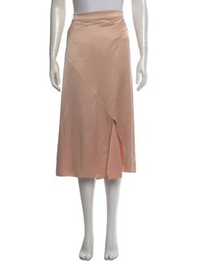 Pre-owned Tibi Satin Midi Length Skirt In Orange