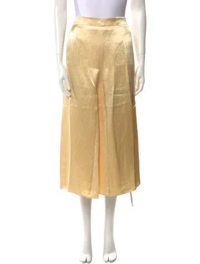 Pre-owned Tibi Satin Midi Length Skirt In Yellow