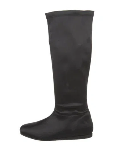 Pre-owned Tibi Satin Riding Boots In Black
