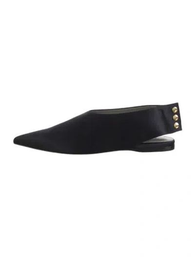 Pre-owned Tibi Satin Slingback Flats In Blue