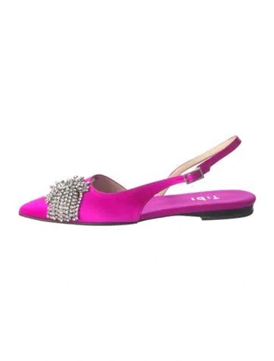 Pre-owned Tibi Satin Slingback Flats In Pink