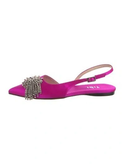 Pre-owned Tibi Satin Slingback Flats In Pink