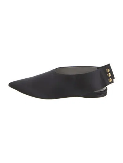 Pre-owned Tibi Satin Slingback Flats W/ Tags In Blue