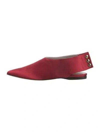 Pre-owned Tibi Satin Slingback Flats W/ Tags In Red