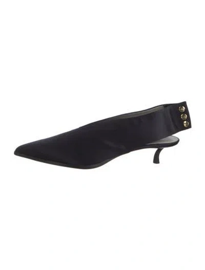 Pre-owned Tibi Satin Slingback Pumps In Black