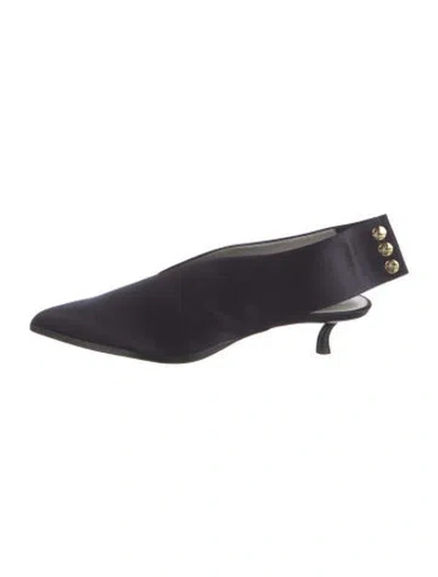 Pre-owned Tibi Satin Slingback Pumps W/ Tags In Blue