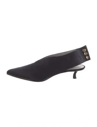 Pre-owned Tibi Satin Slingback Pumps W/ Tags In Blue