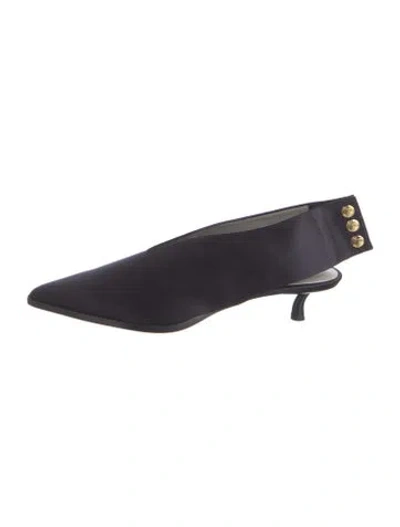 Pre-owned Tibi Satin Slingback Pumps W/ Tags In Blue