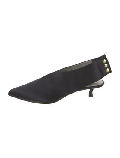 Pre-owned Tibi Satin Slingback Pumps W/ Tags In Blue
