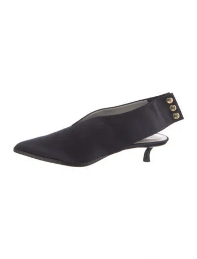 Pre-owned Tibi Satin Slingback Pumps W/ Tags In Blue