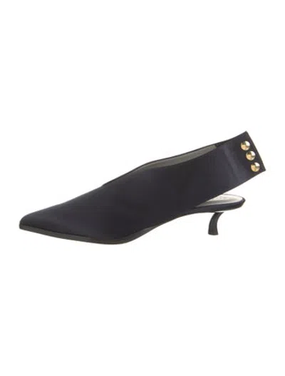 Pre-owned Tibi Satin Slingback Pumps W/ Tags In Blue
