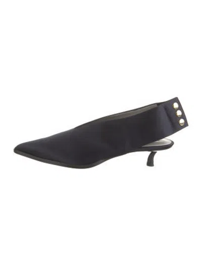Pre-owned Tibi Satin Slingback Pumps W/ Tags In Blue