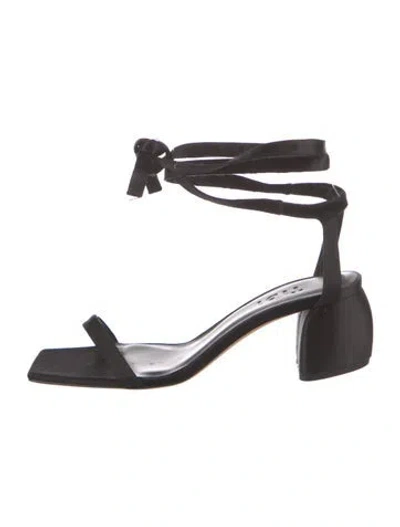 Pre-owned Tibi Satin Slingback Sandals In Black