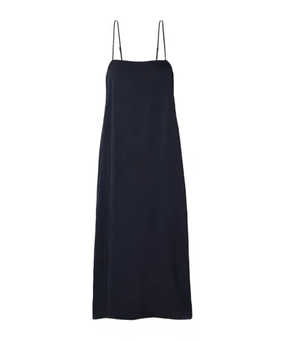 Tibi Satin-twill Midi Dress In Blue