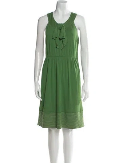 Pre-owned Tibi Scoop Neck Knee-length Dress In Green
