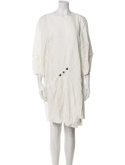 Pre-owned Tibi Scoop Neck Knee-length Dress In White