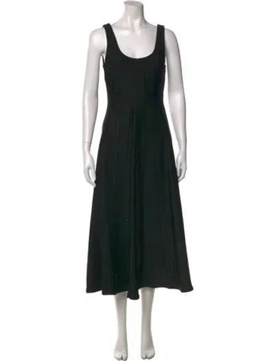 Pre-owned Tibi Scoop Neck Long Dress In Black