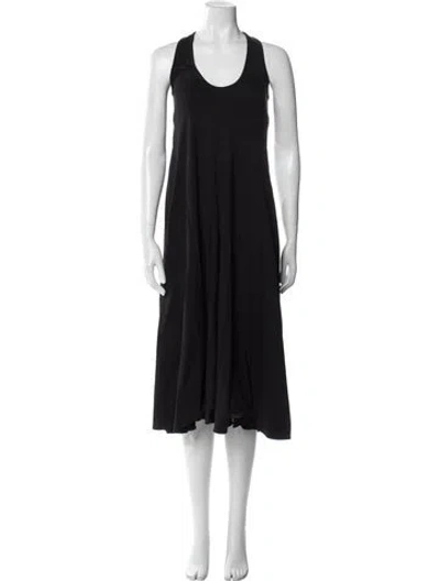 Pre-owned Tibi Scoop Neck Long Dress In Black