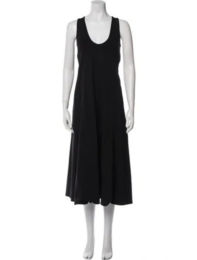 Pre-owned Tibi Scoop Neck Long Dress In Black