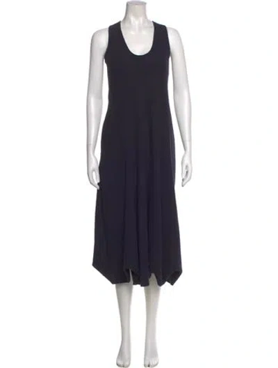 Pre-owned Tibi Scoop Neck Long Dress In Blue