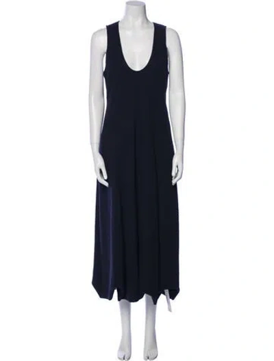 Pre-owned Tibi Scoop Neck Long Dress In Blue