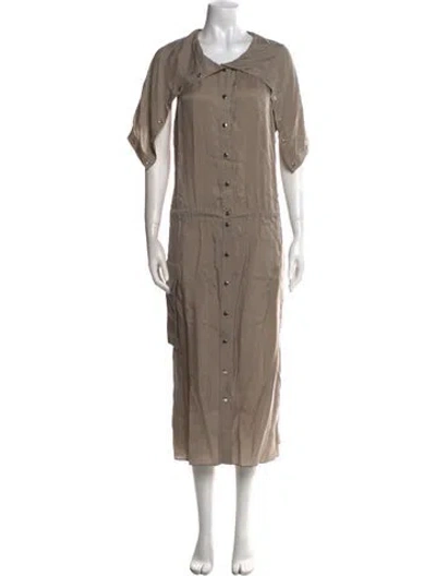 Pre-owned Tibi Scoop Neck Long Dress In Gray