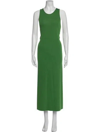 Pre-owned Tibi Scoop Neck Long Dress In Green