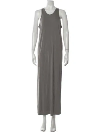 Pre-owned Tibi Scoop Neck Long Dress In Grey