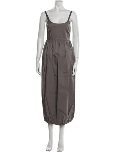 Pre-owned Tibi Scoop Neck Long Dress W/ Tags In Grey