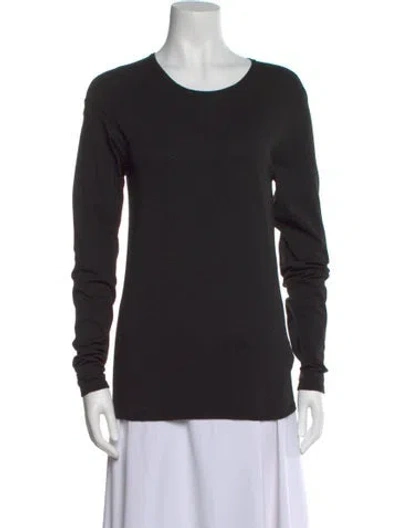 Pre-owned Tibi Scoop Neck Long Sleeve Sweatshirt In Black