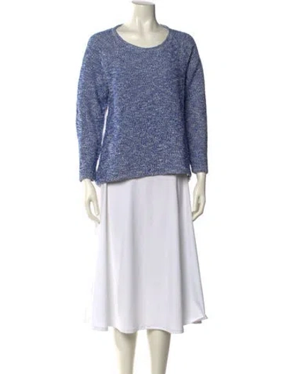Pre-owned Tibi Scoop Neck Long Sleeve Sweatshirt In Blue