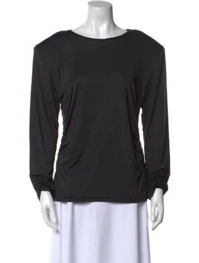 Pre-owned Tibi Scoop Neck Long Sleeve Top In Black