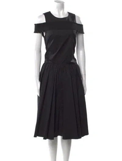 Pre-owned Tibi Scoop Neck Midi Length Dress In Black