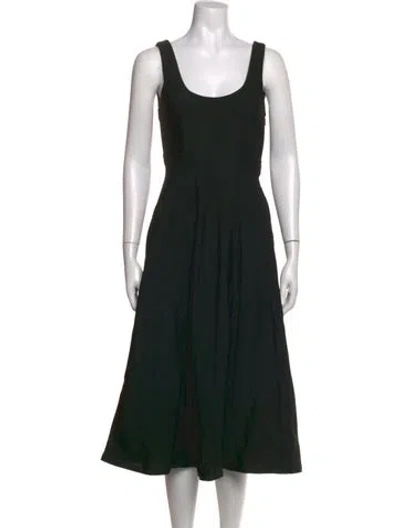Pre-owned Tibi Scoop Neck Midi Length Dress In Black