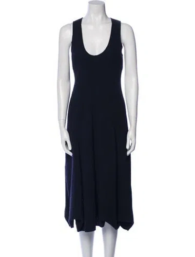 Pre-owned Tibi Scoop Neck Midi Length Dress In Blue